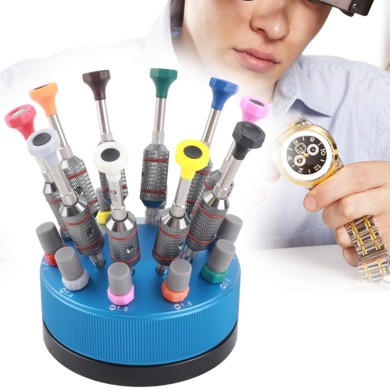 ZJchao Screwdriver Sets, 10pcs Professional Watch Glasses Home Screwdriver Set Watch Repairing Tool with Base - Image 4